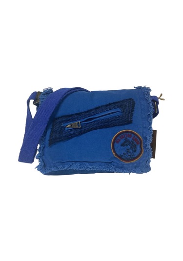 Vintage Küçük Salaş Unisex Günlük Çapraz Postacı Çantası S Boy 26x20cm Mavi
