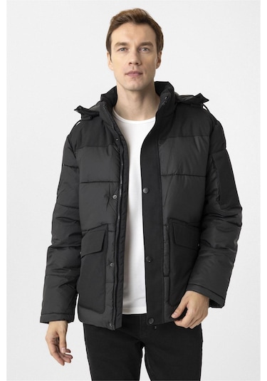 Süvari Siyah Slim Kapitone Mont-34883 Siyah