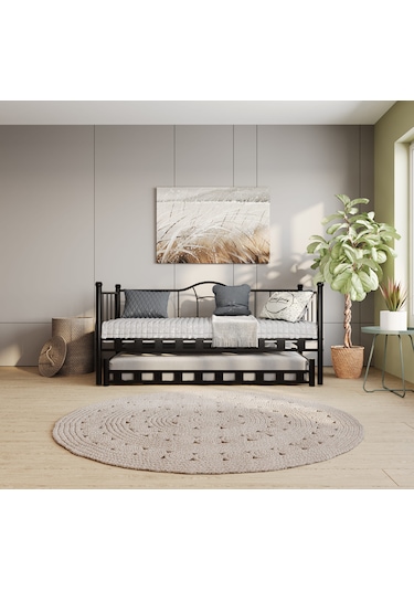 Argimo Kamelya Yavrulu Daybed Sedir Siyah Karyola 90x190