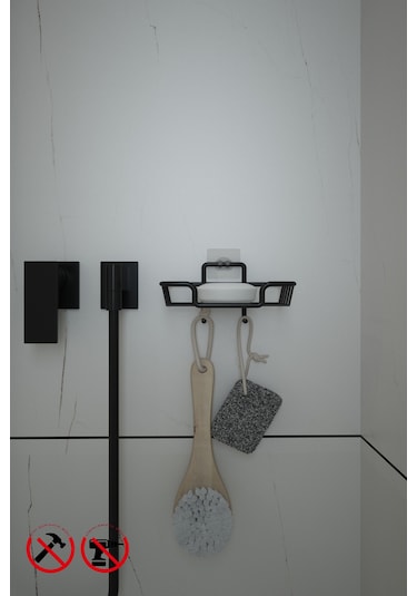 Alper Banyo Yapışkanlı Kancalı Katı Sabunluk ve Bulaşık Süngerlik Düzenleyici