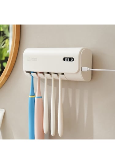 Mioji Mio Uv5f Pro 2600mah Şarj Edilebilir Uv Sterilizatörü Diş Fırçası Tutucusu Beyaz Beyaz