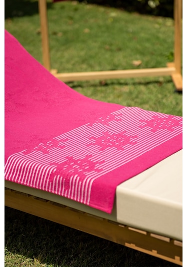 Menderes Home Cotton Collection Bukle Plaj Havlusu Çark Fuşya
