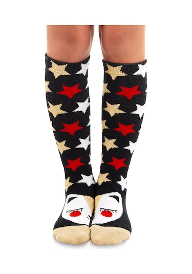 Mshb&g Simli Kedi Kız Çocuk Dizu Stu C Orap Renkli