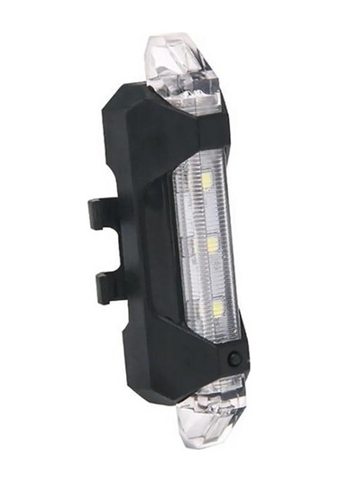 Bisiklet Işığı Led Stop Arka Ikaz Lamba Işık Usb Şarjlı 4 Mod beyaz-kırmızı ledli Gri - Siyah