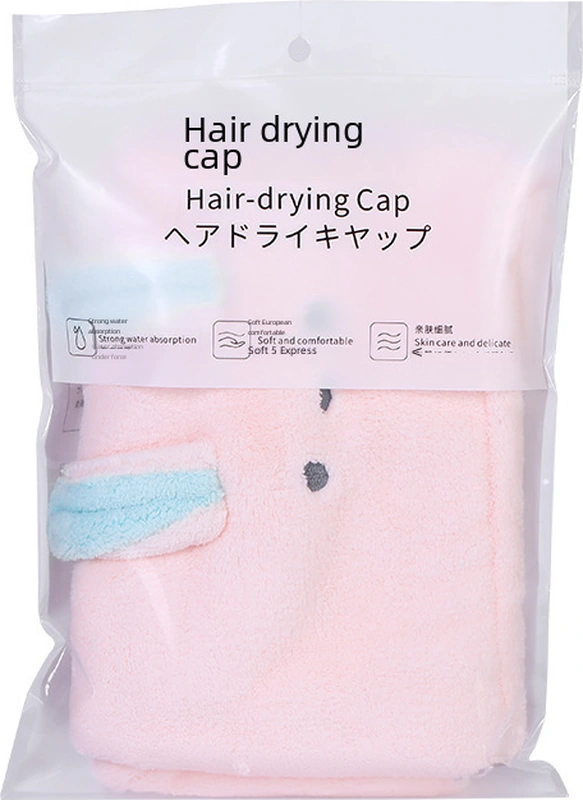 Monyee Kareli Kuru Saç Şapka, Yumuşak Mercan Kadife, Kalın Üçgen Desen, Hızlı Emici, Japon-kore Karikatür Tavşan Kulaklı, Banyo Esyası Diğer