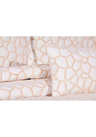 Bonne Maison Stone Bej 4 Parça Nakışlı Yatak Örtüsü Seti