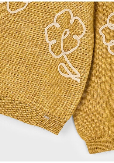 Mayoral Hardal Kız Çocuk Çiçek Aplikeli Kazak 4308 Hardal