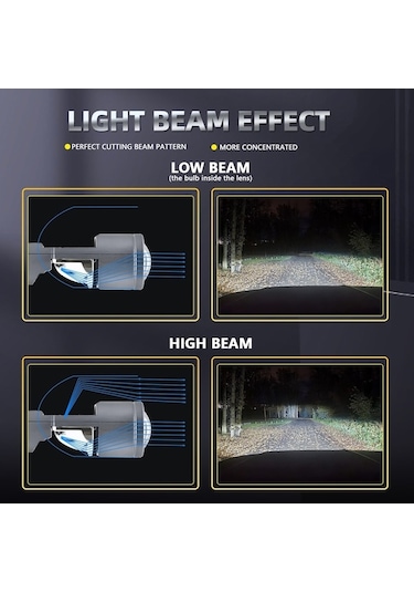 Maoyaya 25000lm 90w Çift Mercek Süper Led Far Ampulleri, Gri Gri