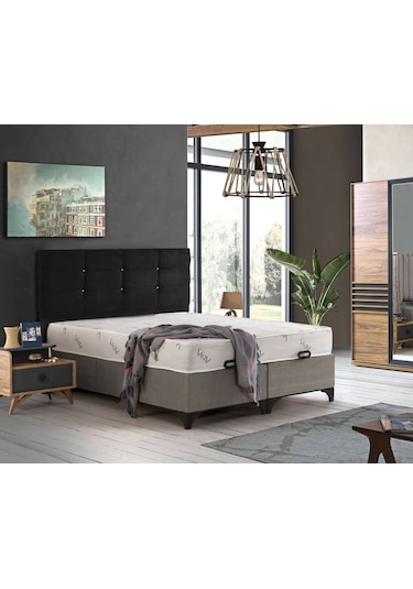 Azra Yatak Mobilya Çift Kişilik Yatak + Baza + Başlık (Ortopedik Yatak)
