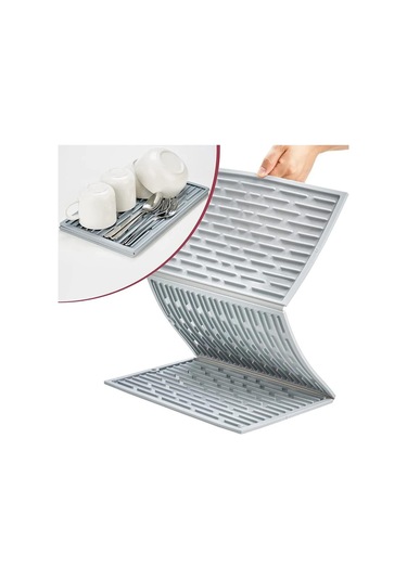 Gri Mutfakta Kolay Temizlenebilir Kurutma Matı, 61 Cm X 33 Cm X 0,5 Cm Gri