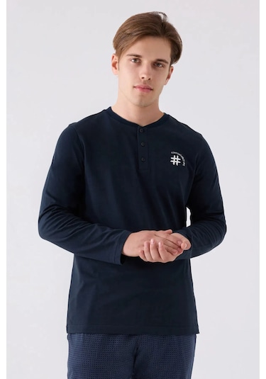 Arnetta 3166 Uzun Kol Erkek Pijama Takımı Lacivert