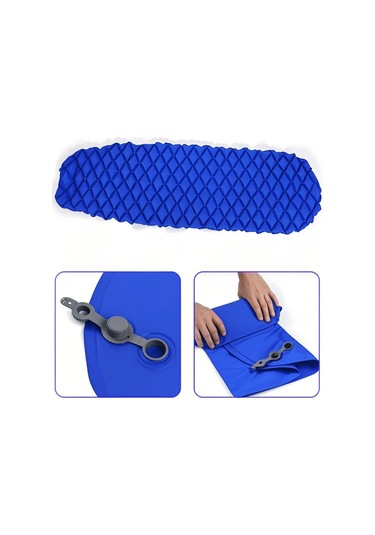 Springsun Tomshoo Nilon Materyal Tpu Hava Yastığı Ultra Hafif Tek Kişilik Kamp Matı Kondisyonlu 190x58x6cm Mavi Dikdörtgen Çok Renkli