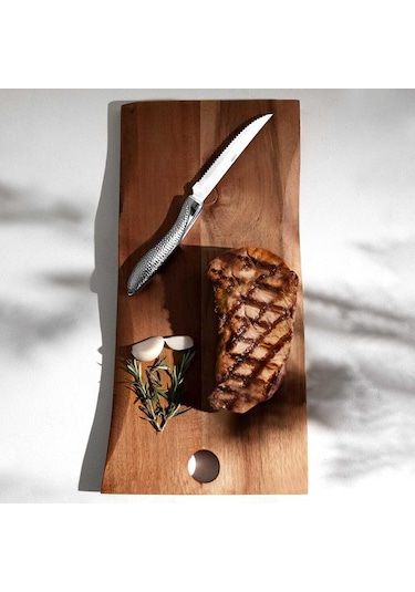 Nehir Yağız 23 Cm Steak Biftek Et Bıçağı Tekli Çelik Bıçak Gümüş