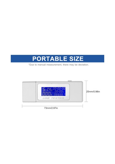 Qingmipy Beyaz Usb Akım/voltaj/güç Test Cihazı - Qc2.0/3.0 Desteğiyle 9 Fonksiyonlu Şarj Güvenlik Kontrol Cihazı Beyaz