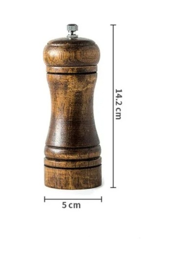 Ahşap Baharat Tuz Öğütücü Değirmen Tuzluk Baharatlık 14 Cm Tek Ad