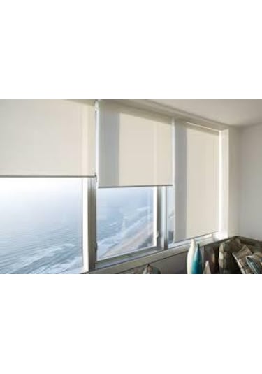 Krem Mat Stor Perde Etek Dilimsiz Güneşlik Perde Güneşlik Stor Perde Krem