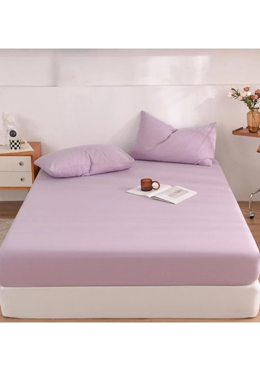 Totem Ranforce Yastık Kılıflı Lastikli Çarşaf Takımı 180 X 200 Battal Boy Lila