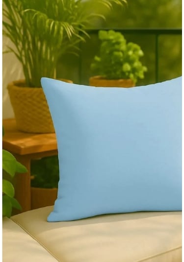 Keten 43x43 Kırlent Kılıfı 2'liı Fermuarlı Evtex Açik Mavi
