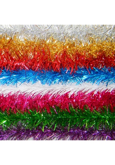 Karışık Renk Yılbaşı Garland İnce Sim Süs 3 Cm 25 Adet