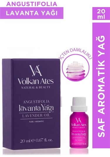 Volkan Ates Natural & Beauty Lavandula Angustifolia Saf Lavanta Yağı İçten Damlalıklı 20 Ml