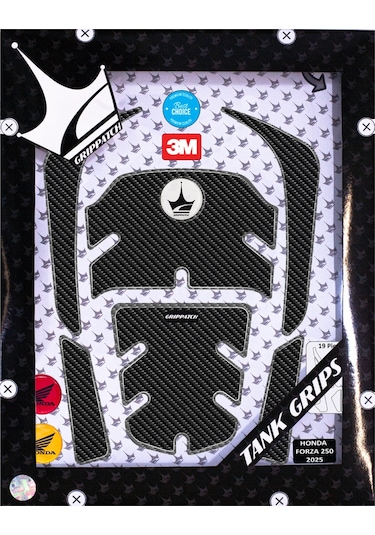 Honda Forza250 2025 İle Uyumlu Kaydırmaz 6d Karbon 19 Parça Tank Pad Seti Gc20 KARBON