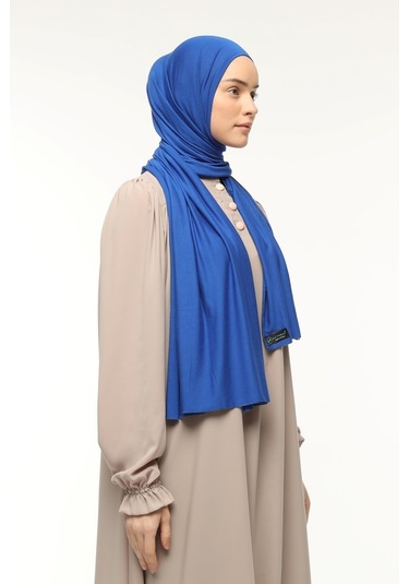 Tesettür Penye Şal Düz Saks Mavisi