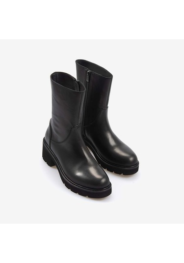 Kemal Tanca Hakiki Deri Kadın Günlük Bot 7007 Siyah