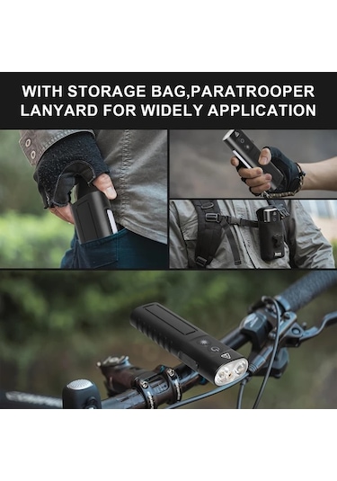 Brightnova Yeni Çok Fonksiyonlu 1pc Black Usb Şarj Edilebilir Cob Güçlü Yan Işık Bisiklet Farı Kampçı Işık Altın