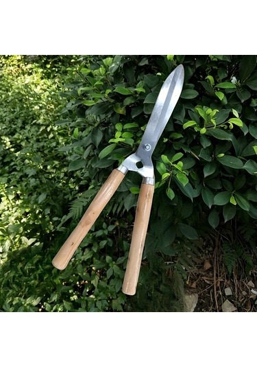 Besthome1 1 Adet Sağlam Bahçe Makası Kalın Ahşap Sap Çim Çit Budama Aleti