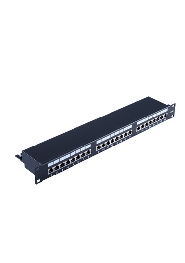 Cat 6a 19" 1u Patch Panel, 500 Mhz, Siyah, 24 Port