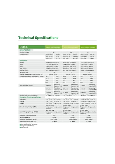 Solinved 12v 100ah Jel Akü