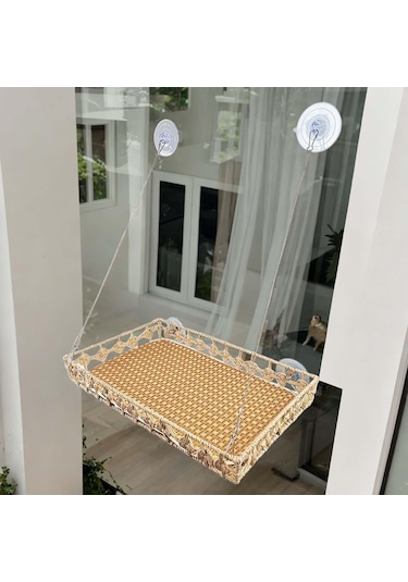 Homyl Kedi Pencere Hamak, 4 Vantuzlu Tüneği, Salon Montajlı