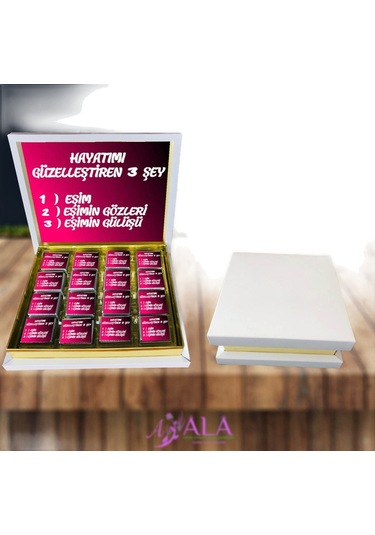 Hayatımı Güzelleştiren 3 Şey Etiketli Çikolata Kutusu