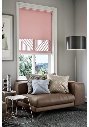 Lazer Kesim Mat Stor Perde, Lazer Kesimli Klasik Serisi, C-151006 Gül Kurusu Renk Gül Kurusu