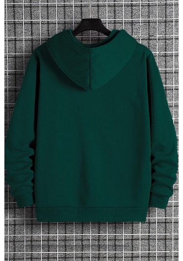 Unisex Metalica Baskılı Oversize Sweatshirt Yeşil