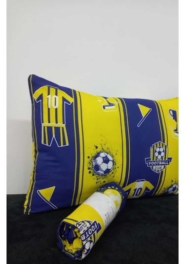 Üntaş Serenat Taraftar Lastikli Tek Kişilik Çarşaf + Yastık Kılıfı Sarı - Lacivert