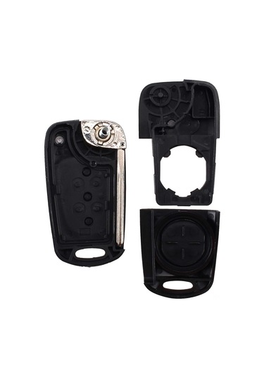 Springsun Hyundai I20 I30 I35 İçin 3 Düğmeli Katlanır Uzaktan Kumanda Anahtar Kılıfı - Siyah Plastik