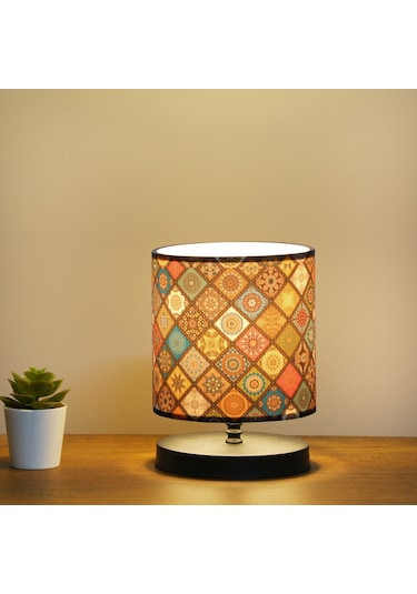 Homing AYD-3248 Tasarım Çini Desenli Mini Abajur Kırmızı