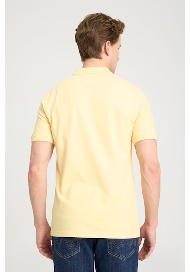 Regular Fit Normal Kesim Polo Yaka %100 Pamuk Sarı Tişört W7D5K4XX2TXCU Sarı