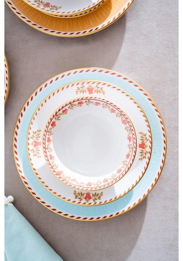 Mia 6 Kişilik 30 Parça Porselen Yemek Takımı Renkli