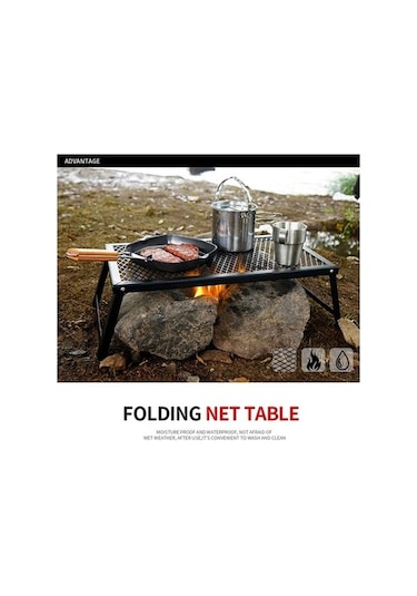 Bloomnest Pratik Katlanır Barbekü Ağırlılıklı Masa - Taşınabilir Su Geçirmez Kamp Masa Siyah