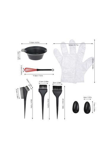 Reedark Ev Ve Salonda Kullanım İçin 7 Parça Saç Boyama Seti - Fırça 2 Adet , Tarak, Karıştırma Kase, Kulaklık, Eldiven Ve Karıştırıcı