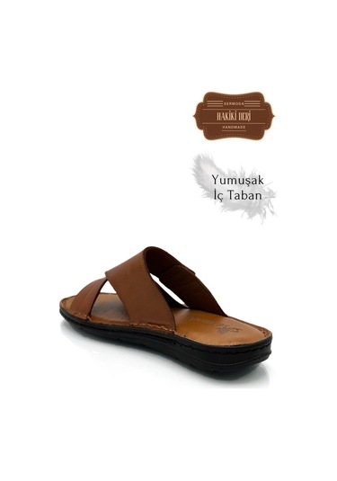 Hakiki Gerçek Deri Erkek Terlik Hafif Terlik Deri G Taba G Taba