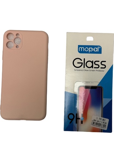 İphone Uyumlu 11 Pro Max Pembe Silikon Kılıf Kırılmaz Hediyeli Pembe