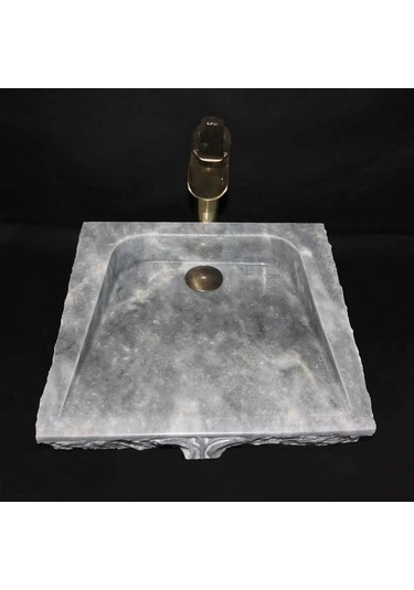 Gri Mermer Saray Işlemeli Lavabo
