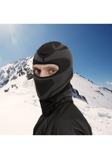 Tenfowee Kış Outdoorsu İçin Kalın Yünlü Rüzgar/soğuk Engeli Bisiklet-ski Balaklavası 4 Mevsim Uyumlu, Uzun Tip Kırmızı - Siyah