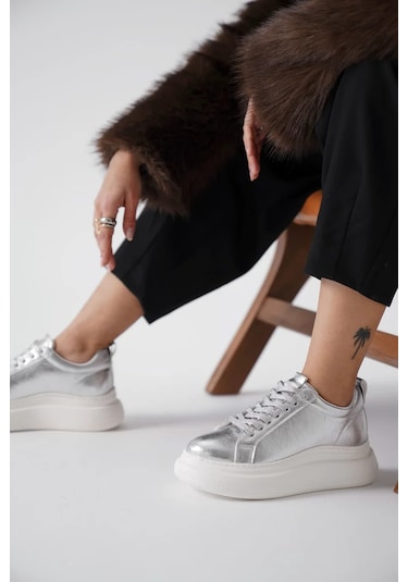 Trendella Gümüş Kadın Sneaker Tr01ms05b Beyaz