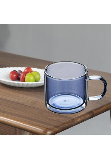 Suntek Magideal 250 Ml Cam Bardak Şampanya İçme Bardağı Yuvarlak Mavi