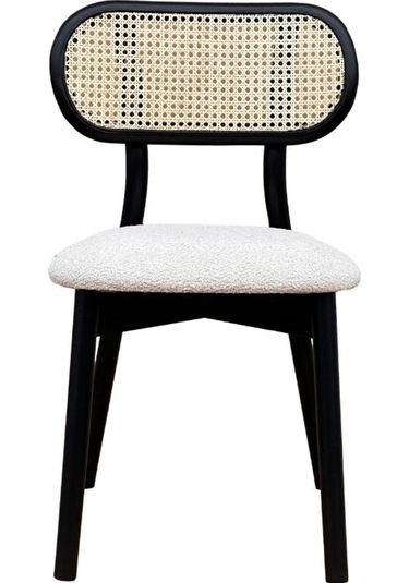 Orpheus Bambu Hasırlı Ahşap Sandalye Siyah