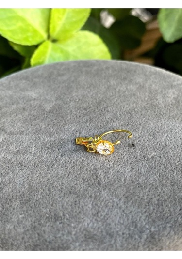 14 Ayar Altın Sallantılı Taşlı Halka Sıkıştırma Hızma Sarı